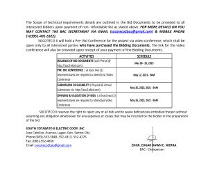 INVITATION TO APPLY FOR ELIGIBILITY AND TO BID – May 08, 2023
